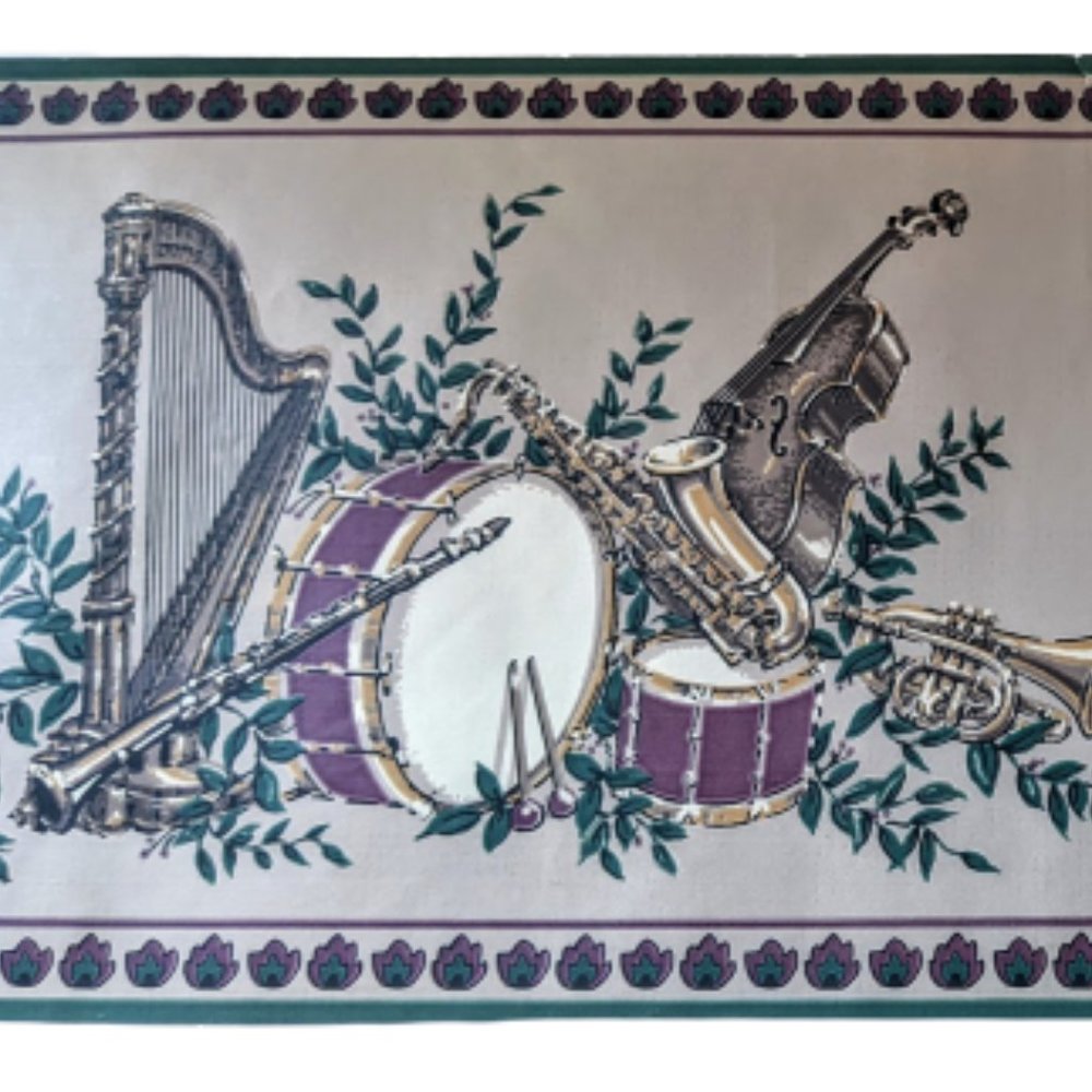 4 Rolls of Vintage Wallpaper Border Classical Music Instruments